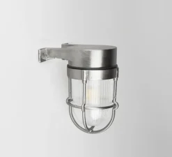 Applique d'extérieur, Barry, verre prismatique, nickel, IP64, Ø11cm, H14,5cm - Zangra