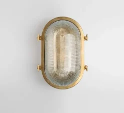 Applique d'extérieur, Bart, avec verre prismatique, laiton, IP64, L16cm, H26cm - Zangra