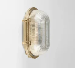 Applique d'extérieur, Bart, avec verre prismatique, laiton, IP64, L16cm, H26cm - Zangra