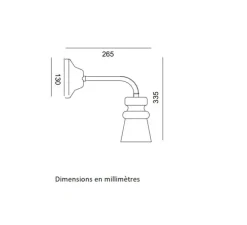 Applique d'extérieur, Battersea, Kaki, IP44, L26,5cm, H33,5cm - Toscot