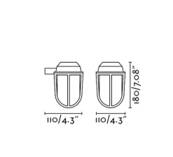 Applique d'extérieur, Borda, Laiton, IP44, L11cm, H18cm - FARO