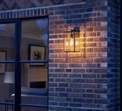 Applique d'extérieur, Box Lantern 350, noir, IP23, L18cm, H35cm - Astro