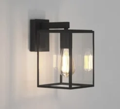 Applique d'extérieur, Box Lantern 270, noir, IP23, L16cm, H27cm - Astro