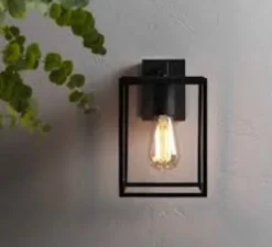 Applique d'extérieur, Box Lantern 270, noir, IP23, L16cm, H27cm - Astro