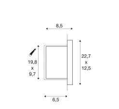 Applique d'extérieur, Brick Downunder, gris, IP44, L22.7cm, H12.5cm - SLV