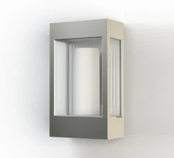 Applique d'extérieur, Brick N° 1, aluminium brut, IP44, L16,9cm, H30,3cm - Roger Pradier