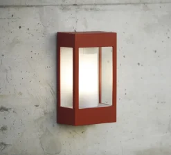 Applique d'extérieur, Brick N° 1, rouge tomate, IP44, L16,9cm, H30,3cm - Roger Pradier