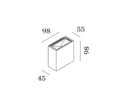 Applique d'extérieur, Central outdoor 1.0, noir, IP65, LED, dim, 3000K, 620 lm, L9,8cm, H9,8cm - Wever&Ducré