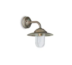Applique d'extérieur, Chalet 133, laiton vieilli cuivre, IP44, L21,5cm, H26cm - Moretti Luce
