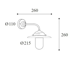 Applique d'extérieur, Chalet 133, laiton vieilli cuivre, IP44, L21,5cm, H26cm - Moretti Luce