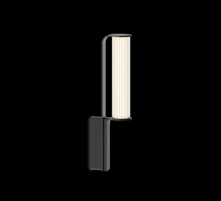 Applique d'extérieur, Class, 2820, noir mat, IP65, LED, dim, bouton-poussoir, 2700K, 495 lm, L9cm, H60cm - Vibia