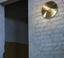 Applique d'extérieur, Cooper N° 1, verre clair laiton brossé 075, IP65, L30,2cm, H30,2cm - Roger Pradier