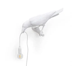 Applique d'extérieur, Corbeau, Bird Lamp Looking Left Outdoor, blanc, L32,8cm, H14,5cm - Seletti