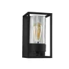 Applique d'extérieur, Cubic 3365, Noir, verre transparent, IP44, L15cm, H27cm - Moretti Luce