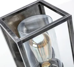 Applique d'extérieur, Cubic 3365, Antique nickel, verre opale, IP44, L15cm, H27cm - Moretti Luce