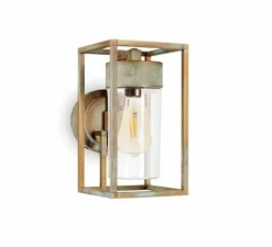 Applique d'extérieur, Cubic 3372, Laiton vieilli, IP44, L15cm, H27cm - Moretti Luce