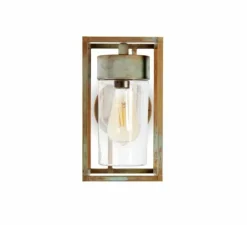 Applique d'extérieur, Cubic 3372, Laiton vieilli, IP44, L15cm, H27cm - Moretti Luce