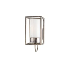 Applique d'extérieur, Cubic 3362, Antique nickel, verre opale, IP44, L15cm, H32,8cm - Moretti Luce