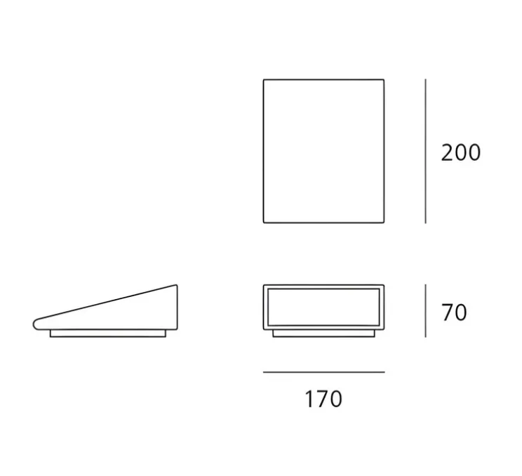 Applique d'extérieur, Cuneo Wall/Floor, rouille, 3000K, IP65, 1022lm, L17cm, H20cm -Artemide
