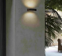 Applique d'extérieur, DORO-13 , marron, IP65, LED, 3000K, 1000lm, L22,2cm, H7cm - FARO