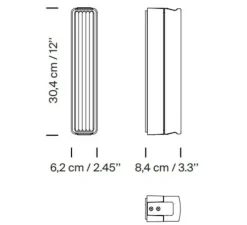 Applique d'extérieur, Estadio Singular, noir, IP65, LED, dim, 2700K, 204 lm, L6,2cm, H30,4cm - Santa & Cole