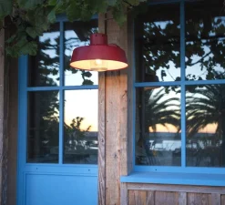 Applique d'extérieur, Faktory N° 1, verre clair, Rouge tomate, IP44, L34,6cm, H22,3cm - Roger Pradier