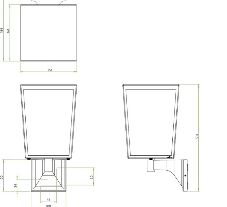 Applique d'extérieur, Farringdon, noir, IP44, L16cm, H30cm - Astro