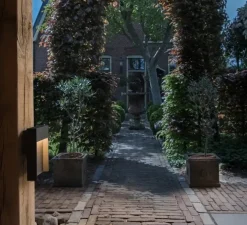 Applique d'extérieur, Flatt, noir, IP65, LED, K, 460lm, Ø18cm, H23cm - Slv