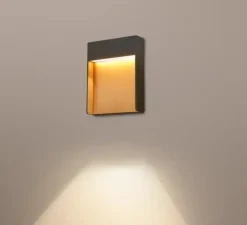 Applique d'extérieur, Flatt, noir, IP65, LED, K, 460lm, Ø18cm, H23cm - Slv
