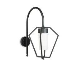 Applique d'extérieur, Gemstone 3470, Noir, verre opale, IP44, Ø50cm, H58cm - Moretti Luce