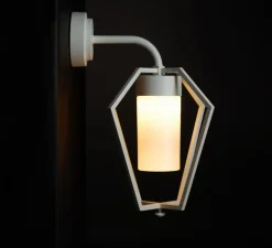 Applique d'extérieur, Gemstone 3451, Blanc, verre opale, IP44, L32cm, H48cm - Moretti Luce