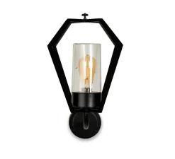 Applique d'extérieur, Gemstone 3451, Noir, verre transparent, IP44, L33cm, H48cm - Moretti Luce