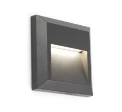 Applique d'extérieur, Grant Square, gris, IP65, LED, 3000K, 65 lm, L12,5cm, H12,5cm - Faro