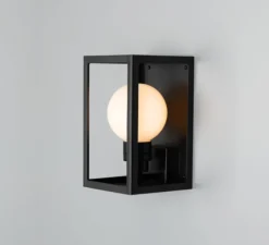 Applique d'extérieur, Hamilton, noir mat, IP65, Ø16cm, H27cm - Mullan Lighting