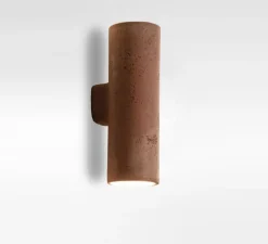 Applique d'extérieur, Hans Double, terracotta, IP55, Ø13cm, H32cm - Toscot