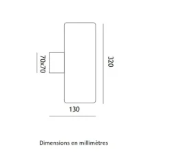 Applique d'extérieur, Hans Double, terracotta, IP55, Ø13cm, H32cm - Toscot