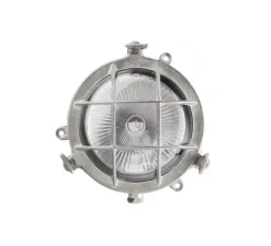 Applique d'extérieur, Hublot, laiton nickelé, IP55, Ø11,5cm, H6cm - Zangra