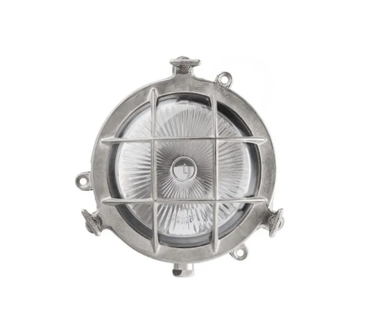 Applique d'extérieur, Hublot, laiton nickelé, IP55, Ø11,5cm, H6cm - Zangra