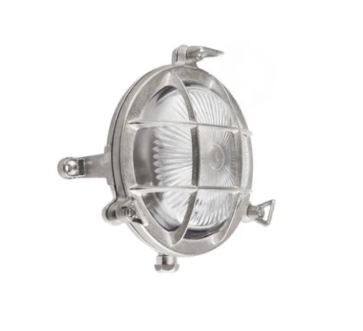 Applique d'extérieur, Hublot, laiton nickelé, IP55, Ø11,5cm, H6cm - Zangra