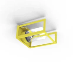 Applique d'extérieur, Hugy N° 1, verre clair, jaune souffre, IP65, L20,6cm, H25,3cm - Roger Pradier