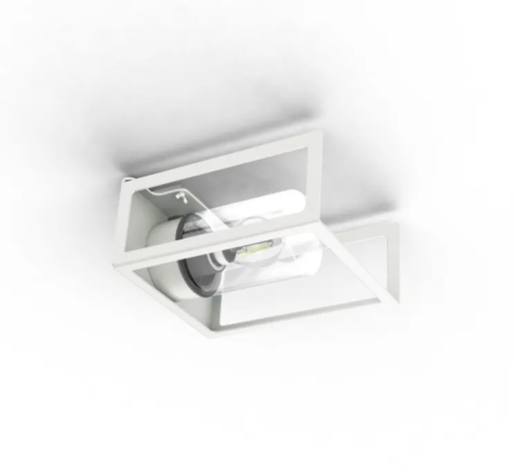 Applique d'extérieur, Hugy N° 1, verre clair, blanc pur, IP65, L20,6cm, H25,3cm - Roger Pradier