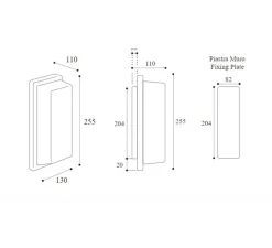 Applique d'extérieur, Ice cubic rectangular 3410, Laiton naturel, IP65, L13cm, H25,5cm - Moretti Luce