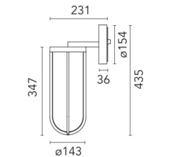 Applique d'extérieur, In Vitro DALI, anthracite, IP66, LED, dim, 3000K, 714 lm, L14,3cm, H43,5cm - Flos