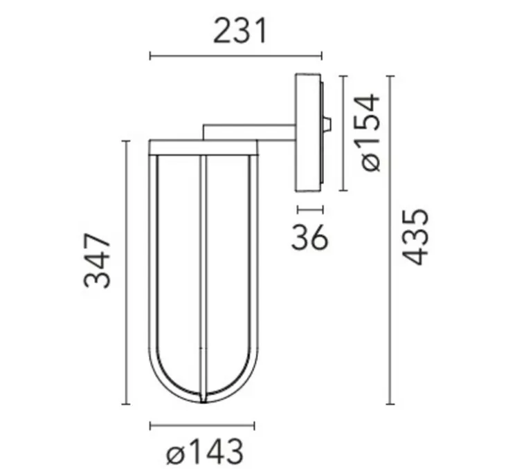 Applique d'extérieur, In Vitro DALI, anthracite, IP66, LED, dim, 3000K, 714 lm, L14,3cm, H43,5cm - Flos