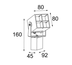Applique d'extérieur, Julian, noir, IP54, LED, 3000K, 143lm, L9,2cm, H16cm - Modular