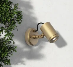 Applique d'extérieur, Jura Single Spot, laiton massif, IP65, L12cm, H15,5cm - Astro