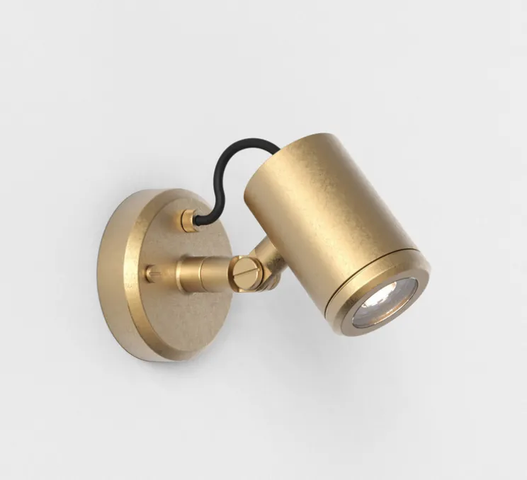 Applique d'extérieur, Jura Single Spot, laiton massif, IP65, L12cm, H15,5cm - Astro