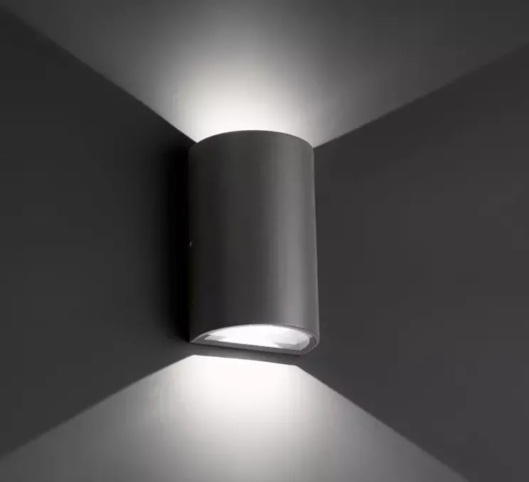 Applique d'extérieur, Lace, gris foncé, IP54, LED, 4000K, 315lm, L10cm, H16cm - Faro