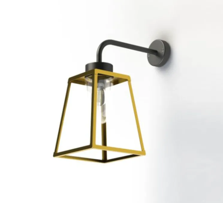 Applique d'extérieur, Lampiok 1, modèle n°5, Laiton vernis, IP65, L22,4cm, H46,3cm - Roger Pradier