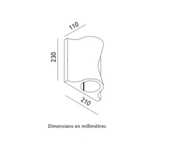 Applique d'extérieur, Lido Double, gris, IP55, L21cm, H23cm - Toscot